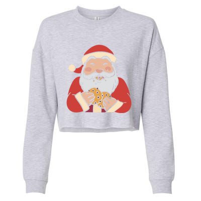 Funny Dubbing Santa Cookie Baker Cookie Lover Great Gift Cropped Pullover Crew