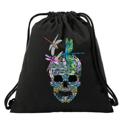 Family dragonflies Skull Costume Halloween funny Drawstring Bag