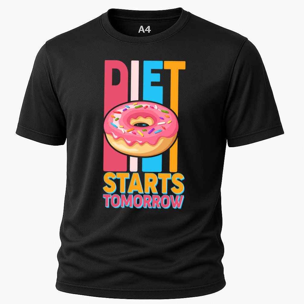 Funny Diet Starts Tomorrow Donut Love Cooling Performance Crew T-Shirt