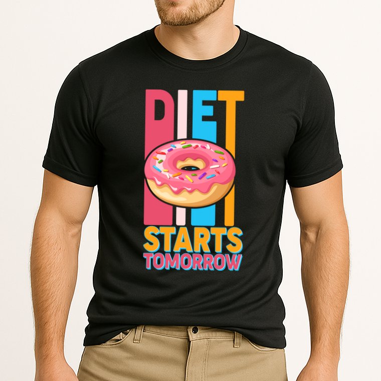 Funny Diet Starts Tomorrow Donut Love Cooling Performance Crew T-Shirt