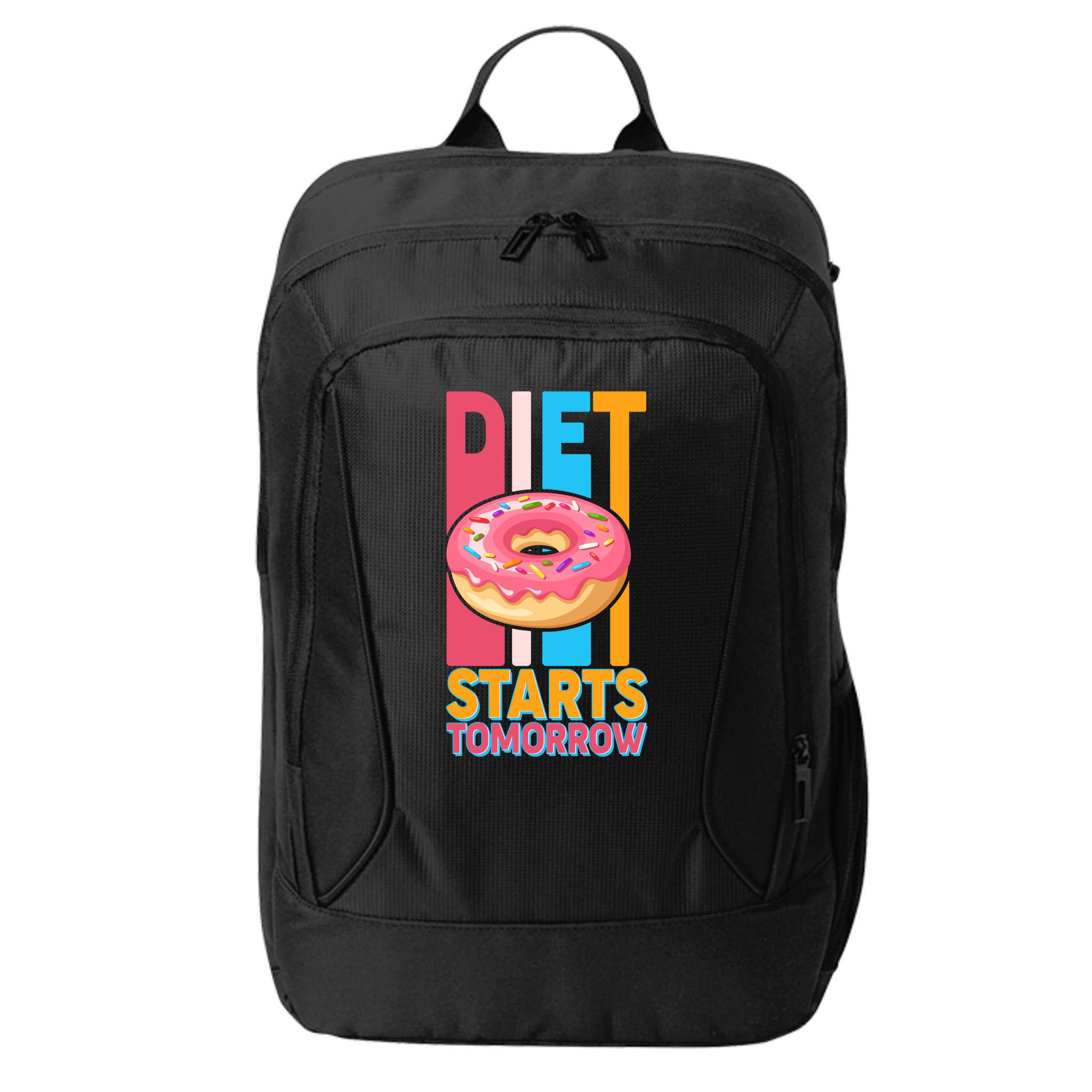 Funny Diet Starts Tomorrow Donut Love City Backpack