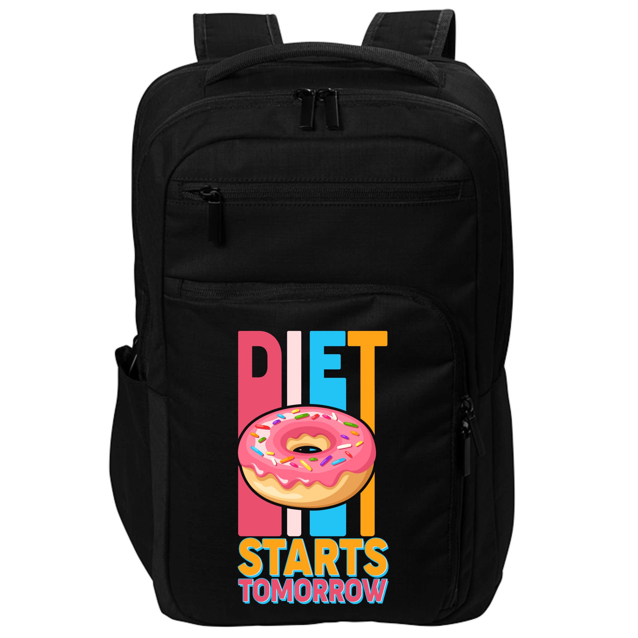 Funny Diet Starts Tomorrow Donut Love Impact Tech Backpack