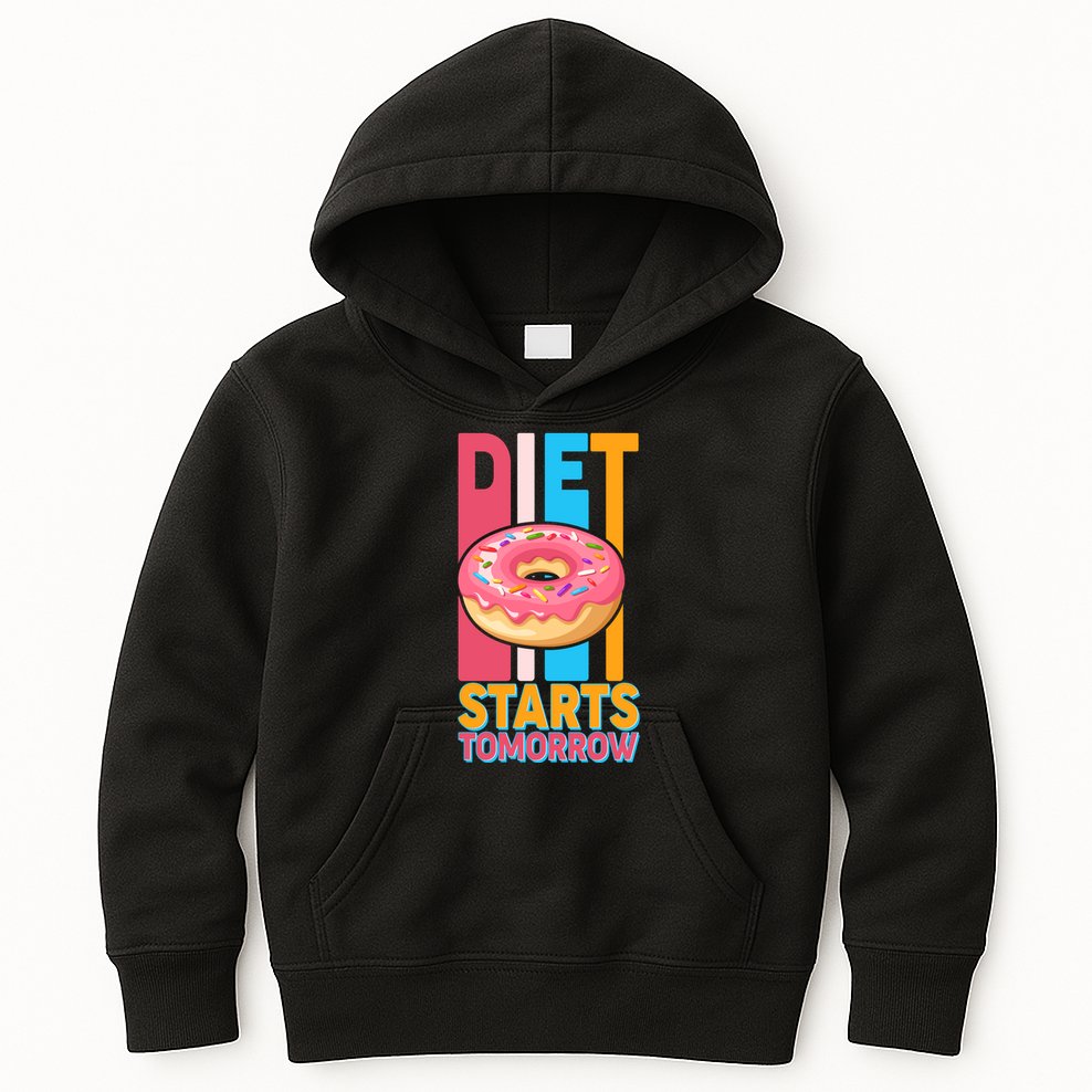 Funny Diet Starts Tomorrow Donut Love Kids Hoodie
