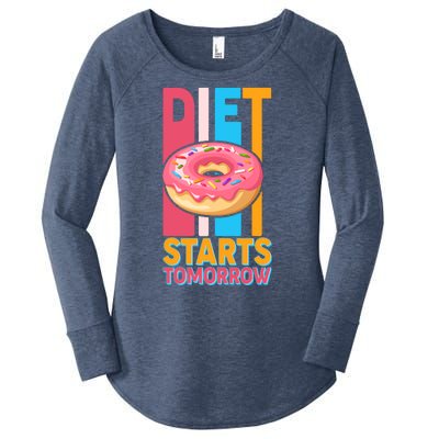 Funny Diet Starts Tomorrow Donut Love Women's Perfect Tri Tunic Long Sleeve Shirt