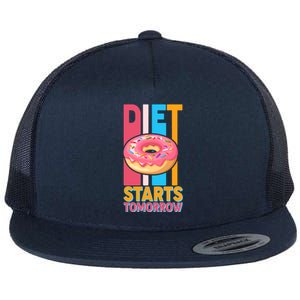 Funny Diet Starts Tomorrow Donut Love Flat Bill Trucker Hat