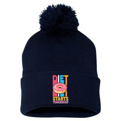 Funny Diet Starts Tomorrow Donut Love Pom Pom 12in Knit Beanie