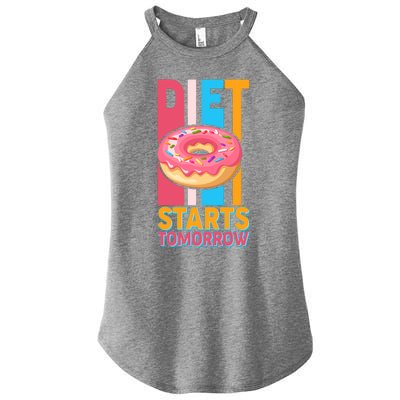 Funny Diet Starts Tomorrow Donut Love Women’s Perfect Tri Rocker Tank