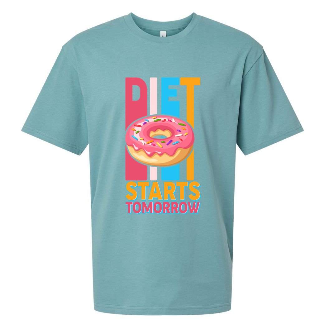 Funny Diet Starts Tomorrow Donut Love Sueded Cloud Jersey T-Shirt