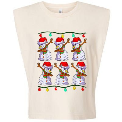 Festive Dabbing Snowman Holiday Decor Garment-Dyed Women's Muscle Tee