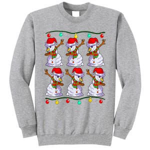 Festive Dabbing Snowman Holiday Decor Tall Sweatshirt