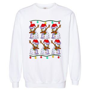 Festive Dabbing Snowman Holiday Decor Garment-Dyed Sweatshirt