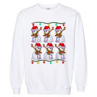 Festive Dabbing Snowman Holiday Decor Garment-Dyed Sweatshirt