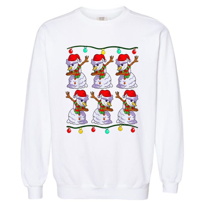 Festive Dabbing Snowman Holiday Decor Garment-Dyed Sweatshirt