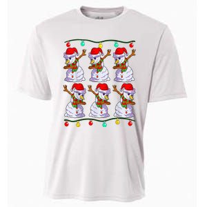 Festive Dabbing Snowman Holiday Decor Cooling Performance Crew T-Shirt