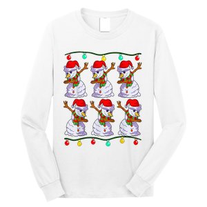 Festive Dabbing Snowman Holiday Decor Long Sleeve Shirt