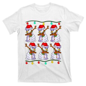 Festive Dabbing Snowman Holiday Decor T-Shirt