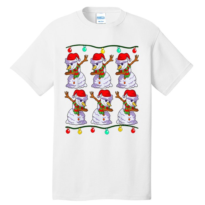 Festive Dabbing Snowman Holiday Decor Tall T-Shirt