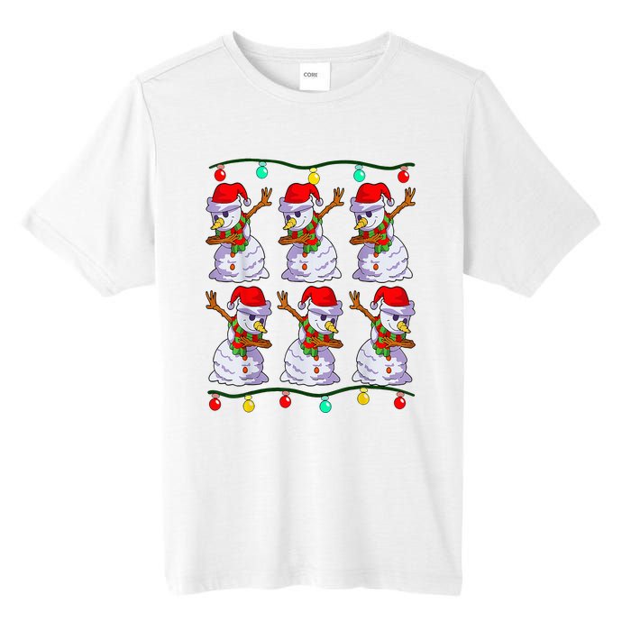 Festive Dabbing Snowman Holiday Decor Tall Fusion ChromaSoft Performance T-Shirt