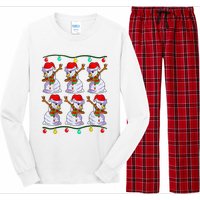 Festive Dabbing Snowman Holiday Decor Long Sleeve Pajama Set