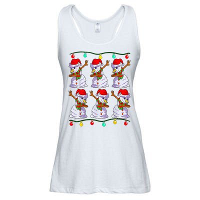 Festive Dabbing Snowman Holiday Decor Ladies Essential Flowy Tank