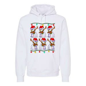 Festive Dabbing Snowman Holiday Decor Premium Hoodie