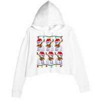 Festive Dabbing Snowman Holiday Decor Crop Fleece Hoodie