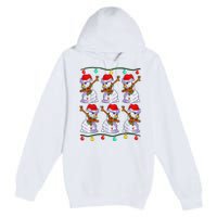 Festive Dabbing Snowman Holiday Decor Premium Pullover Hoodie