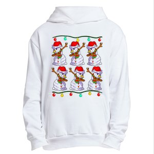 Festive Dabbing Snowman Holiday Decor Urban Pullover Hoodie