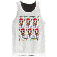 Festive Dabbing Snowman Holiday Decor Mesh Reversible Basketball Jersey Tank