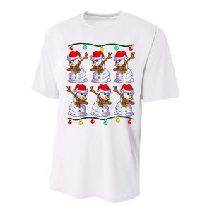 Festive Dabbing Snowman Holiday Decor Performance Sprint T-Shirt