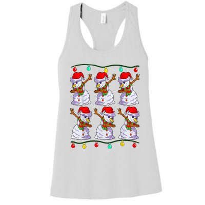 Festive Dabbing Snowman Holiday Decor Women's Racerback Tank