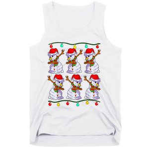 Festive Dabbing Snowman Holiday Decor Tank Top