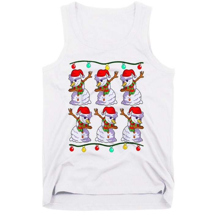 Festive Dabbing Snowman Holiday Decor Tank Top