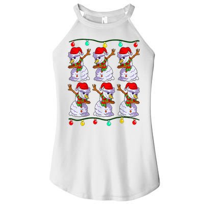 Festive Dabbing Snowman Holiday Decor Women's Perfect Tri Rocker Tank