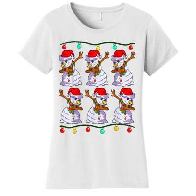 Festive Dabbing Snowman Holiday Decor Women's T-Shirt