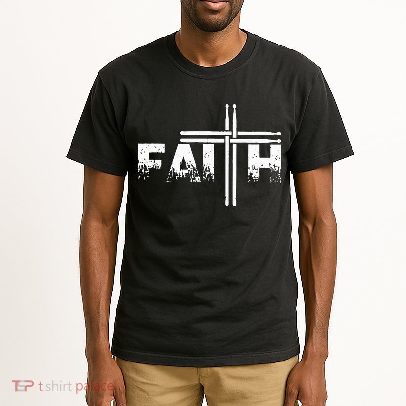 Faith Drum Stick Cross Christian God Jesus Fun Drummer Tall T-Shirt