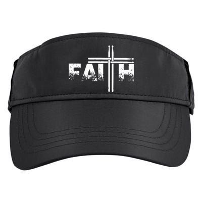 Faith Drum Stick Cross Christian God Jesus Fun Drummer Adult Drive Performance Visor
