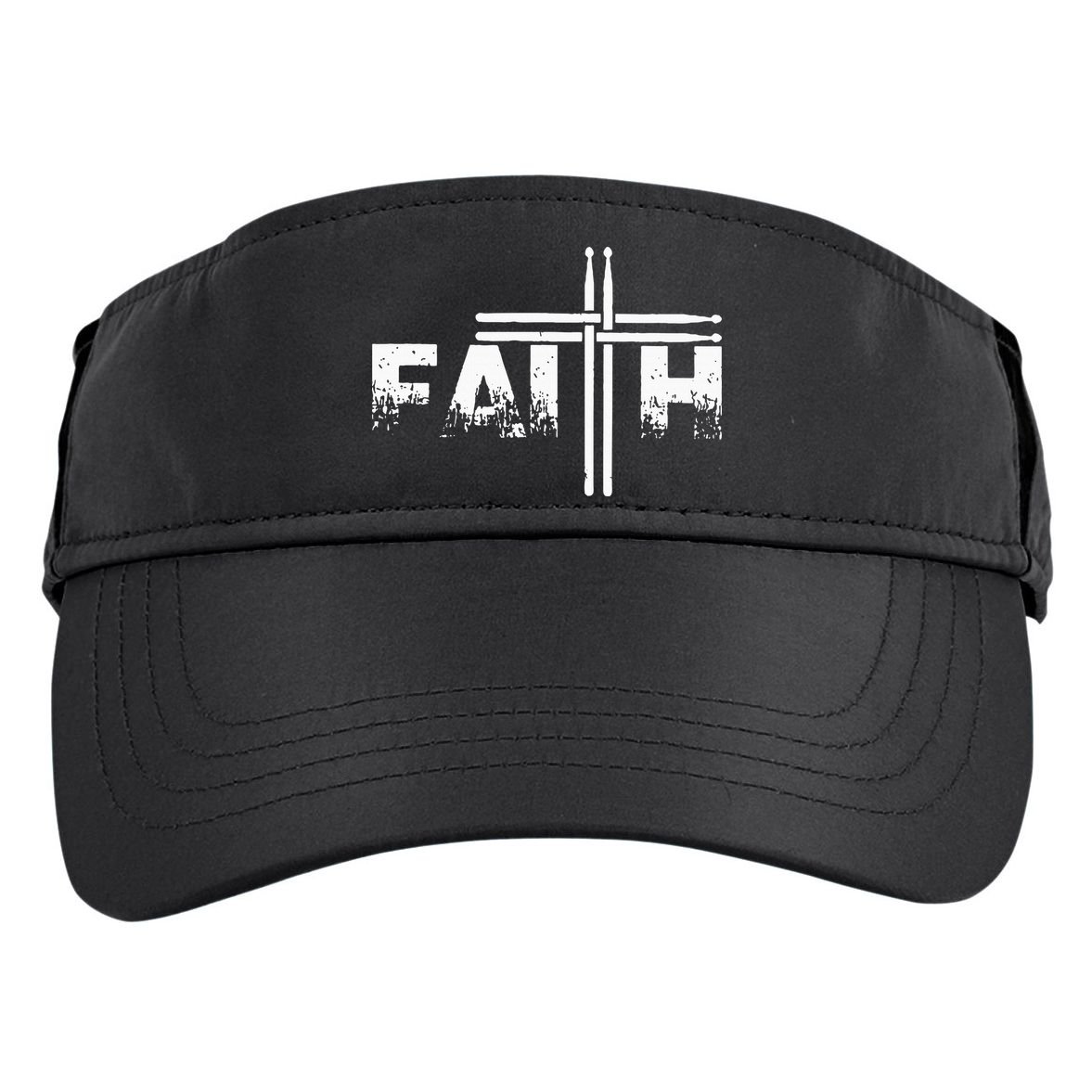 Faith Drum Stick Cross Christian God Jesus Fun Drummer Adult Drive Performance Visor