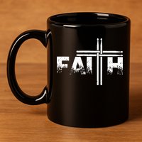 Faith Drum Stick Cross Christian God Jesus Fun Drummer 11oz C Handle Ceramic Mug