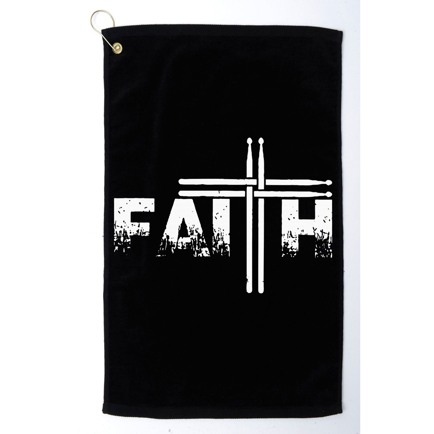Faith Drum Stick Cross Christian God Jesus Fun Drummer Golf Towel