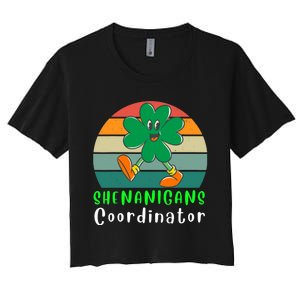 Funny Dabbing Shamrock Shenanigans Leprechaun Unicorn Gnomes Women's Crop Top Tee