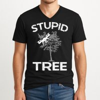 Funny Drones Stupid Tree Rc Drone Pilot Quadcopter Fpv V-Neck T-Shirt