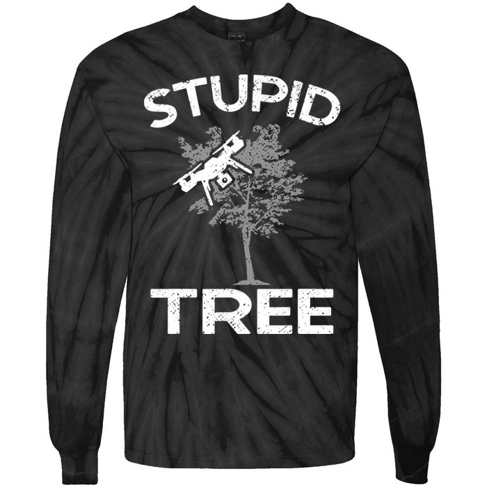 Funny Drones Stupid Tree Rc Drone Pilot Quadcopter Fpv Tie-Dye Long Sleeve Shirt