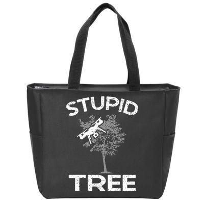 Funny Drones Stupid Tree Rc Drone Pilot Quadcopter Fpv Zip Tote Bag