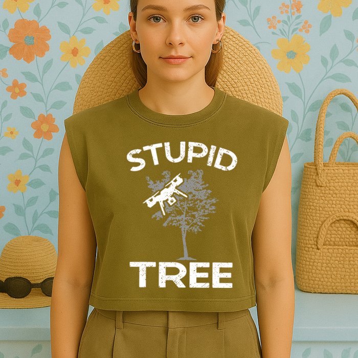 Funny Drones Stupid Tree Rc Drone Pilot Quadcopter Fpv Garment-Dyed Women's Muscle Tee