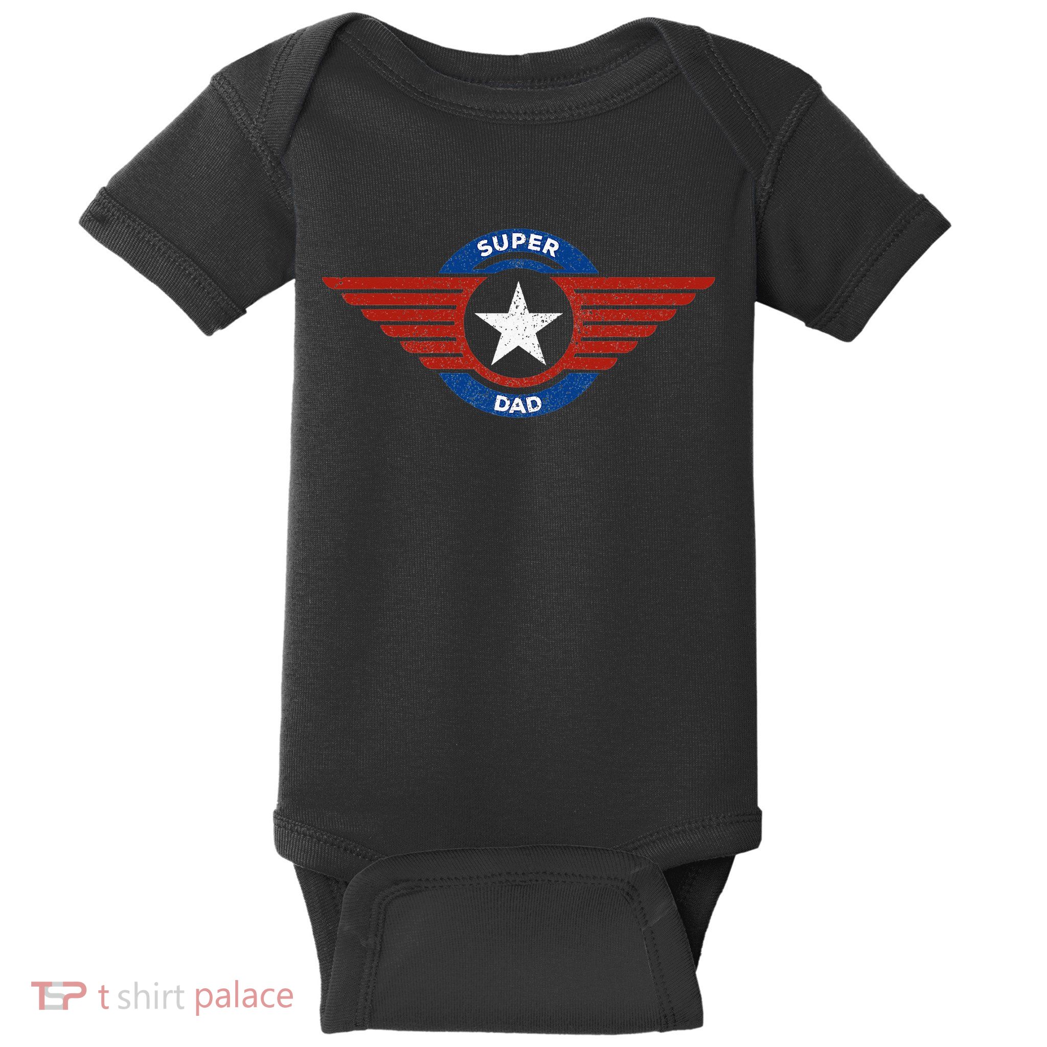 Father's Day Super Hero Dad Father and Protector Baby Bodysuit