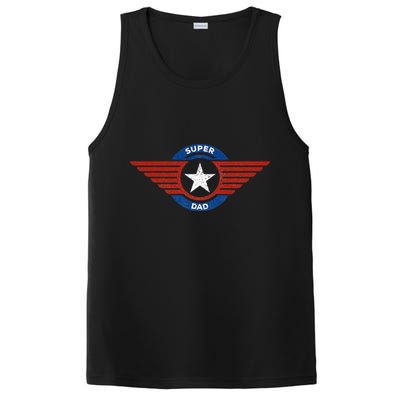 Father's Day Super Hero Dad Father and Protector PosiCharge Competitor Tank