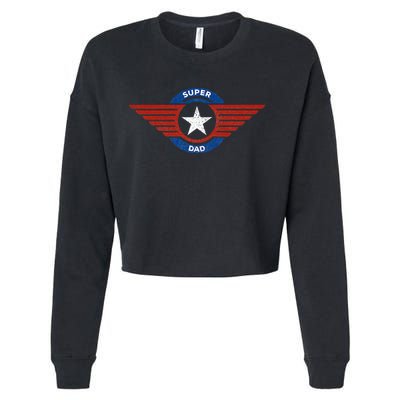 Father's Day Super Hero Dad Father and Protector Cropped Pullover Crew