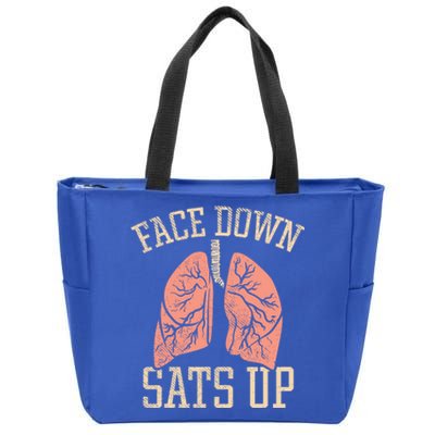 Face Down Sats Up Gift Zip Tote Bag