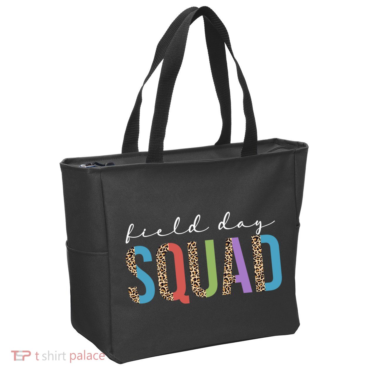 Field Day Squad Cheetah Print Zip Tote Bag